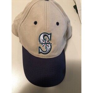 Seattle Mariners MLB Hat Cap Rare Stadium Giveaway Beige Blue US Bank